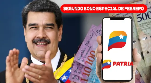 El Segundo Bono Especial de febrero comenzó a pagarse por el Sistema Patria. El Segundo Bono Especial de febrero comenzó a pagarse por el Sistema Patria.