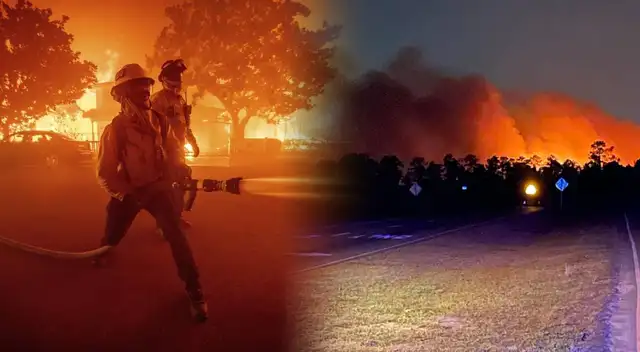 Incendios forestales en Carolina del Norte y del Sur, bajo intensos vientos.