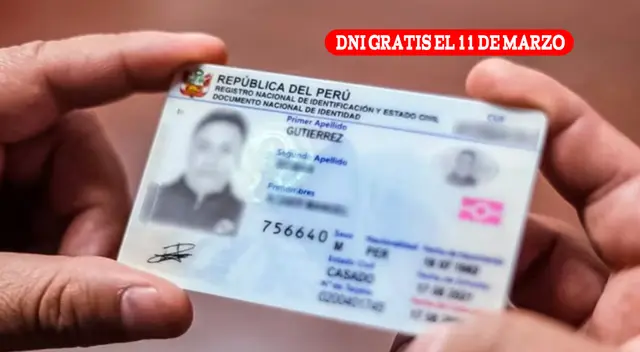 La campaña de DNI del Reniec se llevará a cabo el martes 11 de marzo.