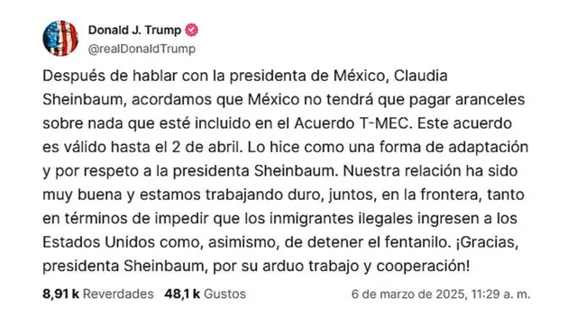 Donald Trump Aranceles a México