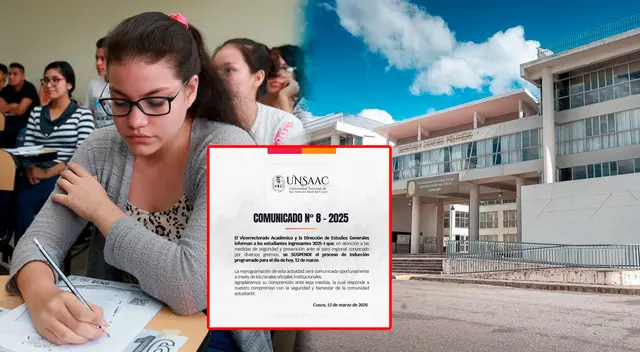 La Universidad Nacional de San Antonio Abad del Cusco (UNSA) publica importante comunicado respecto al proceso de Inducción 2025-I.