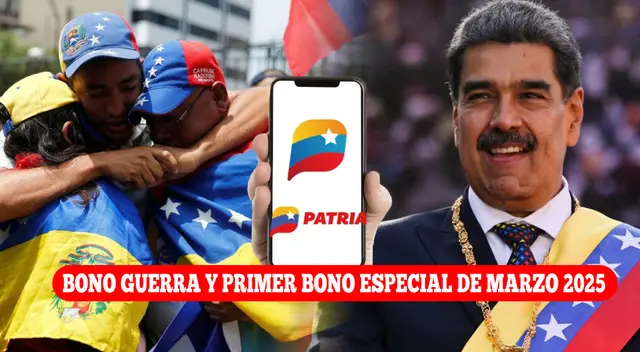 El Bono Guerra y Primer Bono Especial de marzo se pagan por el Sistema Patria.