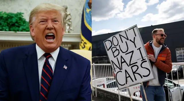 Trump tacha de "terroristas" a los que queman Teslas.