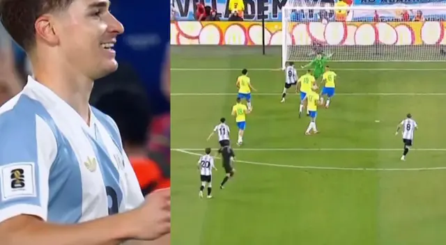 Julián Álvarez anotó el 1 a 0 a Brasil