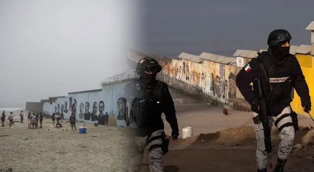 Muro fronterizo en el río Tijuana