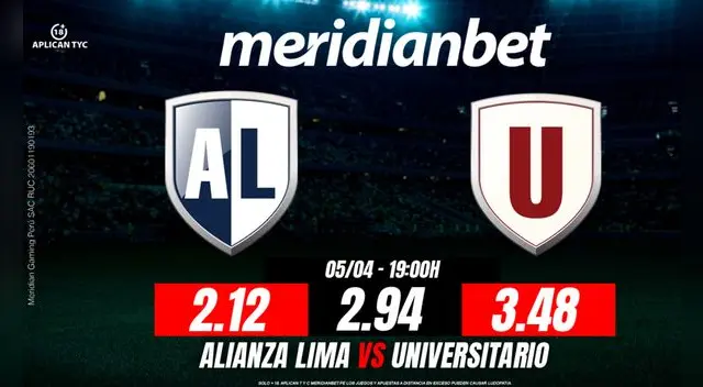 El clásico Alianza Lima vs Universitario se disputará el sábado 5 de abril de 2025, a las 7:00 pm, en el Estadio Alejandro Villanueva. Fuente: Difusión.