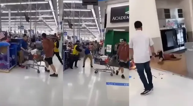 Empleado de Walmart noquea a cliente tras un ataque físico y escupitajos.