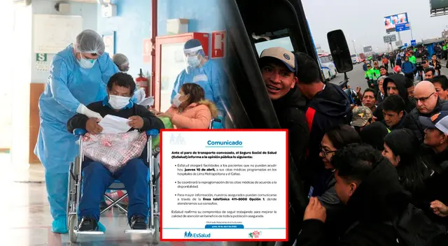 EsSalud emite comunicado sobre las citas para te este 10 de abril.