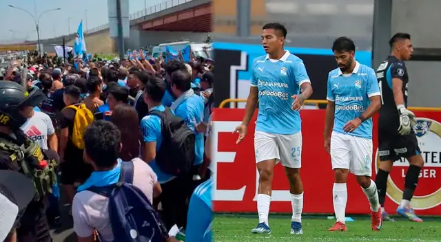 Hinchas de Cristal protestan fuera del Estadio Alberto Gallardo