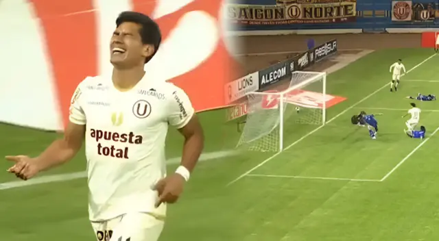José Rivera marcó el primer tanto de Universitario ante Binacional en Juliaca.