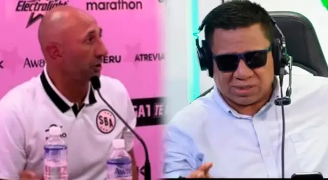 Tenso momento en conferencia de Sport Boys entre Carlos Paulucci y Silvio Valencia.