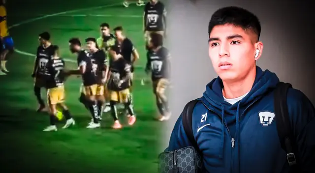 Piero Quispe casi se va a las manos con su compañero de Pumas. Piero Quispe casi se va a las manos con su compañero de Pumas.