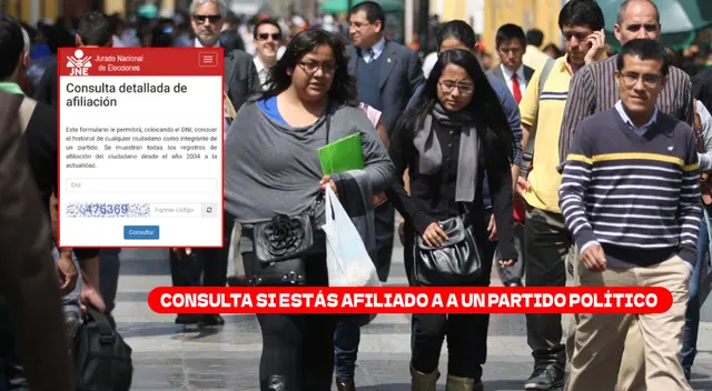 El JNE de elección dispuso un LINK para consultar si estas afiliado a un partido político.