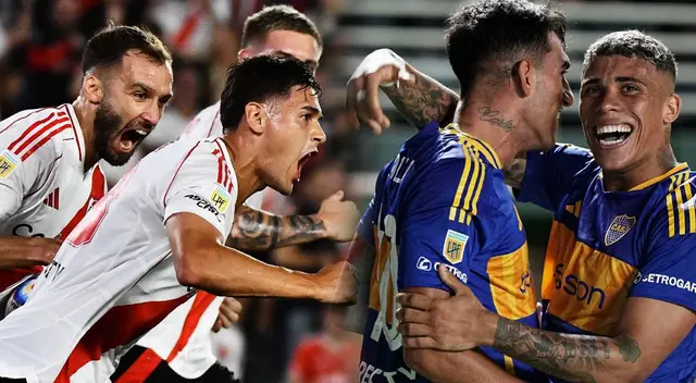Formación de River Plate y Boca Juniors por el superclásico de Argentina