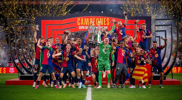 Barcelona campeón de la Copa del Rey tras vencer a Real Madrid. Barcelona campeón de la Copa del Rey tras vencer a Real Madrid.