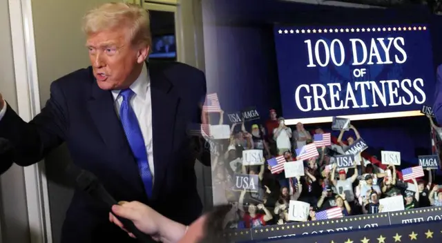 Trump celebró sus 100 días con un mitin en Michigan.