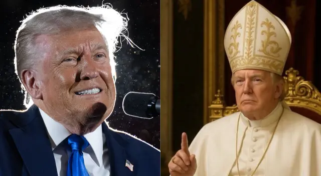 La imagen, compartida por la cuenta de X de la Casa Blanca, muestra a Trump con sotana blanca y mitra.