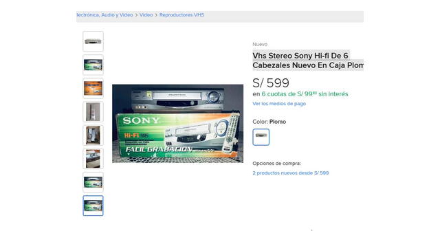VHS Stereo Sony Hi-fi De 6 Cabezales