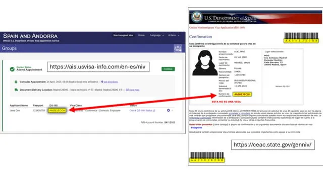 Número DS-160 Visa