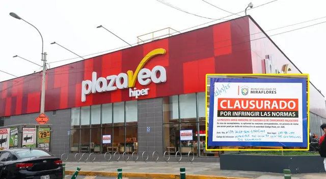 Se decidió clausurar de forma temporal Plaza Vea debido a una serie de deficiencias que representan riesgo.