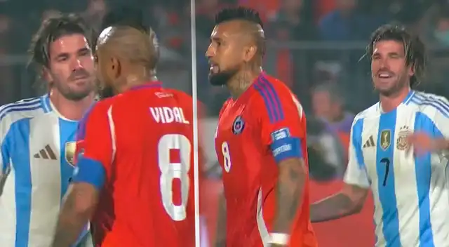Arturo Vidal protagonizó tenso momento con Rodrigo de Paul.