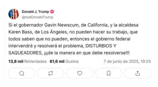 Comunicado de Donald Trump