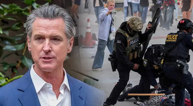 Gavin Newsom es criticado por su gestión durante las redadas en LA.
