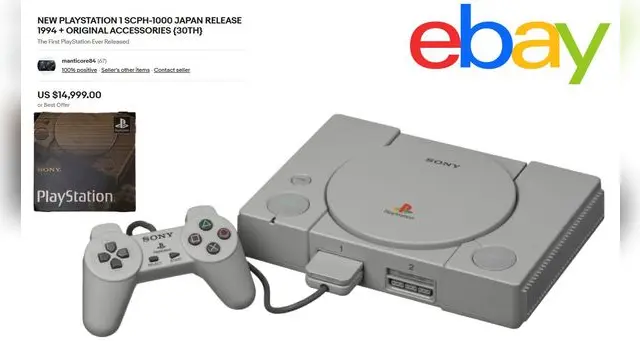 Si tienes una consola PlayStation 1 podrás venderla por 15 mil dólares en Ebay.