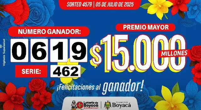 resultados Lotería de Boyacá del sábado 5 de julio
