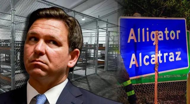 DeSantis dijo que el DHS trasladó migrantes del 'Alligator Alcatraz' en Florida.