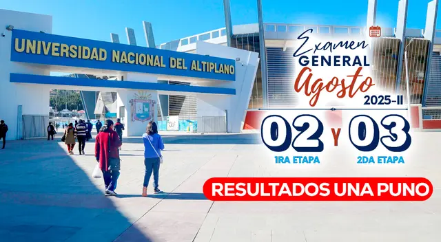 Revisa los resultados del examen de admisión UNA Puno 2025- II del 2 de agosto.