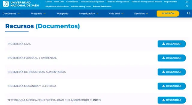 Resultados UNJ