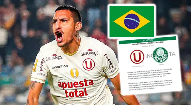 Universitario es noticia en Brasil a poco de su partido ante Palmeiras. Universitario es noticia en Brasil a poco de su partido ante Palmeiras.
