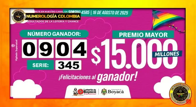 Sepa los números ganadores y resultados de la Lotería de Boyacá.