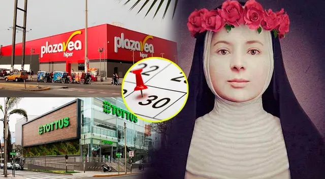 Horarios de Tottus, Plaza Vea y Metro en el feriado por Santa Rosa de Lima.