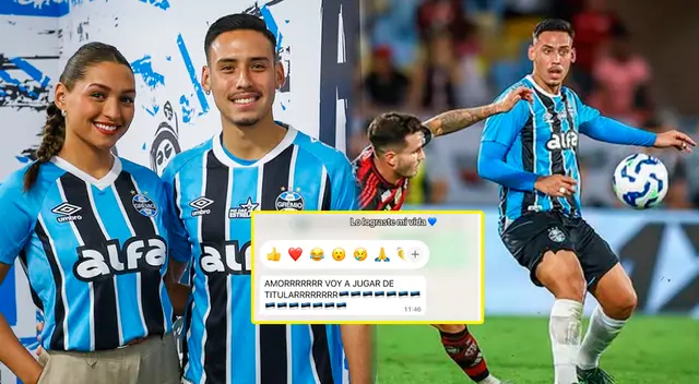 Gianella Paz se mostró sumamente emocionada con el debut de Erick Noriega en el Brasileirao.
