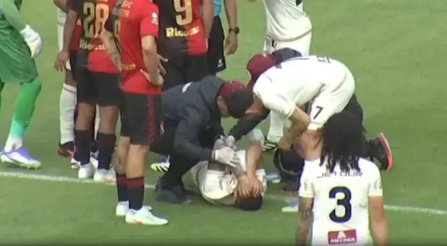 Anderson Santamaría se lesionó en el Universitario vs Melgar.
