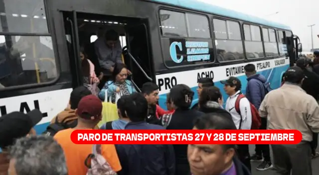 Gremios confirman paro de transportistas el 27 y 28 se septiembre.