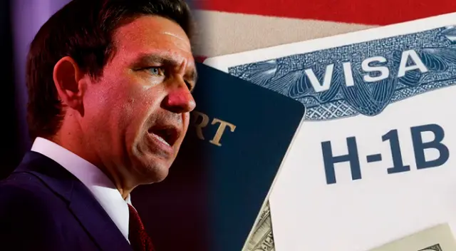 Ron DeSantis contra visas H-1B en EE. UU.: critica programa para trabajadores inmigrantes.