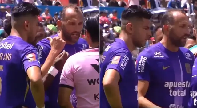 Hernán Barcos fue expulsado y Carlos Zambrano reaccionó.