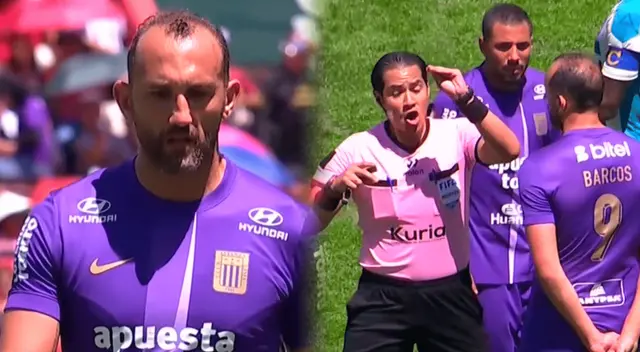 Hernán Barcos reaccionó airadamente tras su expulsión en el Alianza Lima vs. Alianza Universidad.