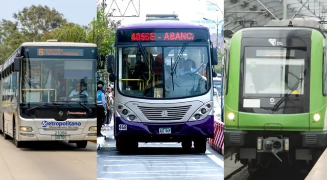 Horarios del Metropolitano, Corredores y Línea 1 y 2 del Metro