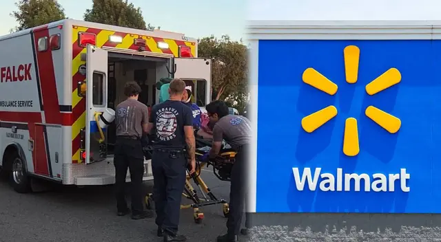 Los paramédicos trasladaron a la víctima del Walmart al hospital.