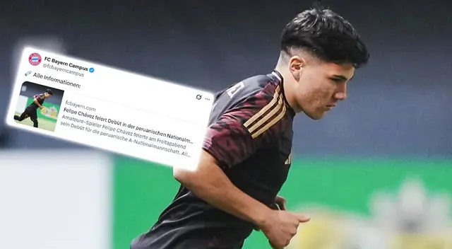 Felipe Chávez recibió mensaje de Bayern Múnich tras debut en la selección peruana. Felipe Chávez recibió mensaje de Bayern Múnich tras debut en la selección peruana.