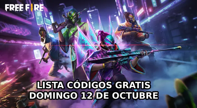Conoce la lista de Códigos Free Fire que Garena ha liberado para este domingo 12 de octubre.
