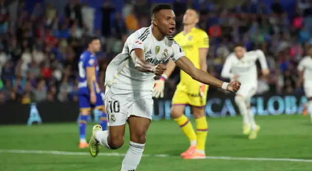 Real Madrid venció a Getafe con gol de Kylian Mbappé. Real Madrid venció a Getafe con gol de Kylian Mbappé.