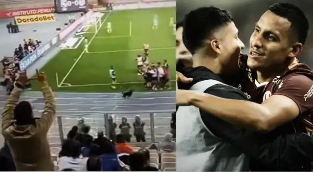 Hincha de Universitario no se asustó y celebró el gol de Álex Valera ante fanáticos de Sporting Cristal en el Estadio Nacional Hincha de Universitario no se asustó y celebró el gol de Álex Valera ante fanáticos de Sporting Cristal en el Estadio Nacional