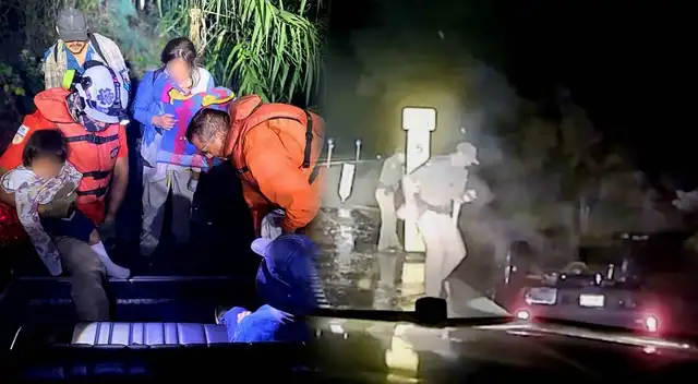 Inmigrantes caen a un río con su vehículo tras persecución policial en Texas. Inmigrantes caen a un río con su vehículo tras persecución policial en Texas.