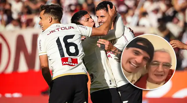 Universitario de Deportes celebró el 'tri' en el vestuario. Universitario de Deportes celebró el 'tri' en el vestuario.