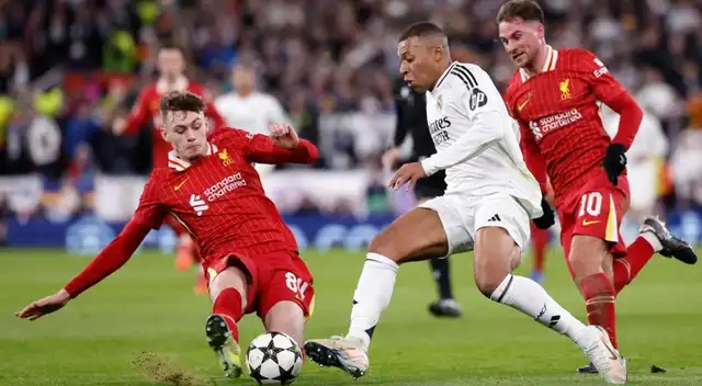 Real Madrid y Liverpool se enfrentan por la Champions League.   